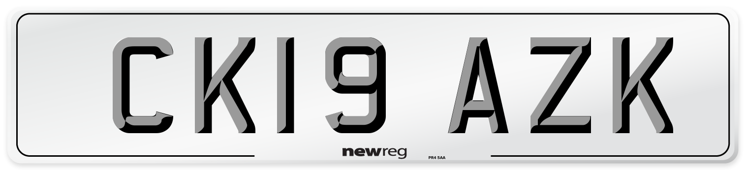 CK19 AZK Number Plate from New Reg